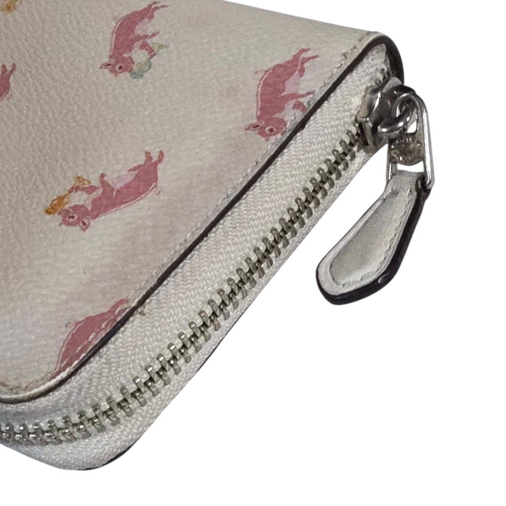 Authentic Coach Party Pig Print Accordion Wallet - Picture 12 of 16